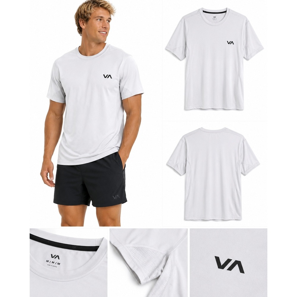 RVCA T-Shirt M VA Sport Short Sleeve Performance Activewear Training Gym